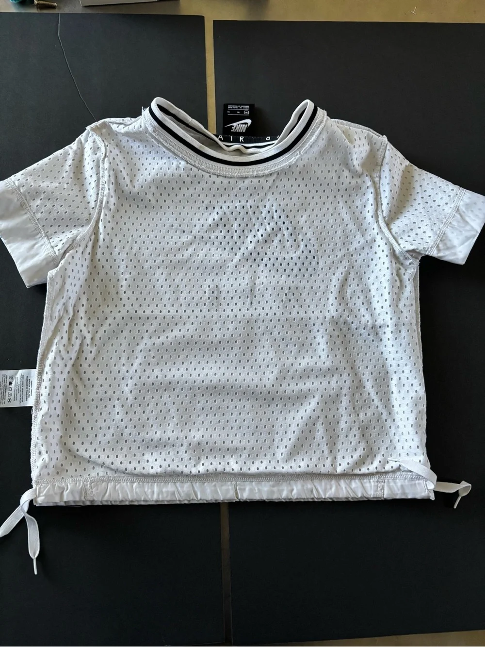 Nike White Kids' Air Short-Sleeve Tee with Contrast Collar